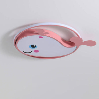 Cartoon Creative Dolphin Circle LED Kinder-Unterputz-Deckenleuchte 