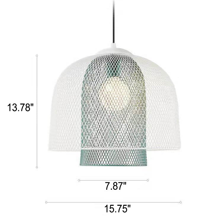 Lampe suspendue à 1 lumière au design de cage à oiseaux simple et créative nordique 