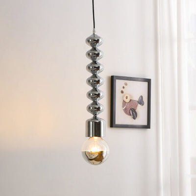 Moderne minimalistische kürbisförmige einfarbige Hardware 1-Licht Pendelleuchte 