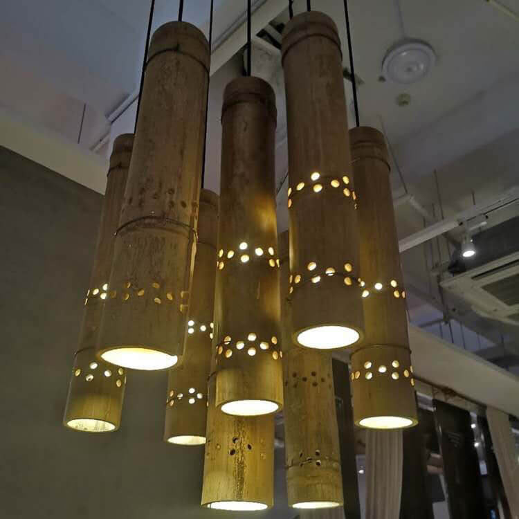 Industrial Vintage Bamboo Column 1-Light Pendant Light