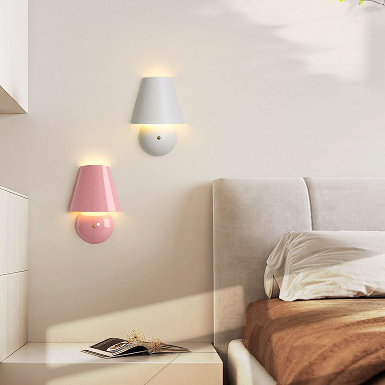 Applique murale LED en fer acrylique rond trapézoïdal crème moderne 