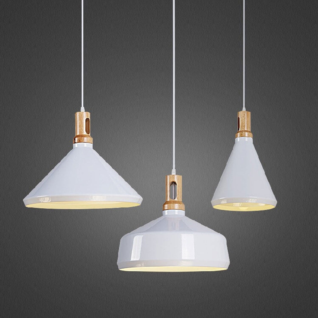 Lumière suspendue à 1 ampoule conique en aluminium solide simple nordique géométrique 