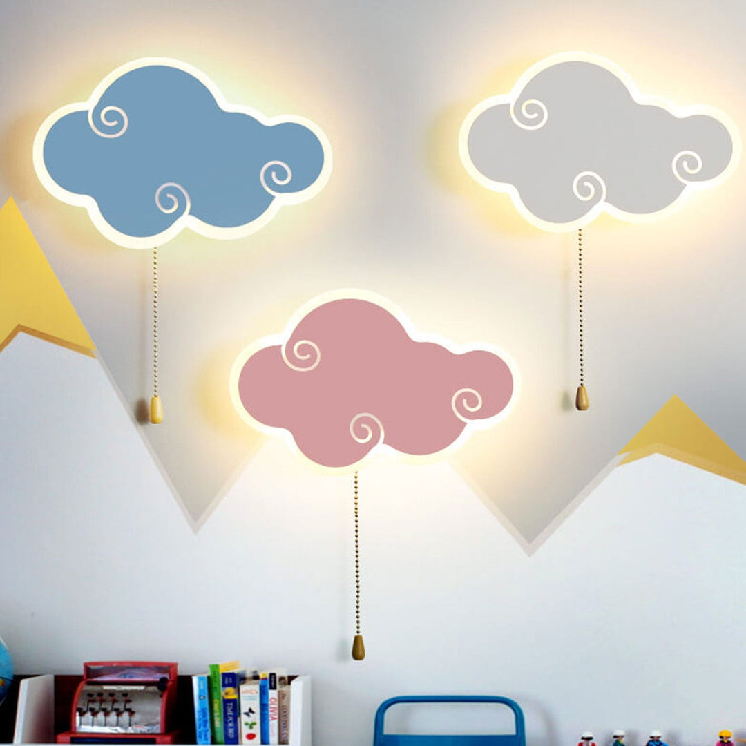 Conception de dessin animé de nuage simple nordique moderne applique murale à LED 