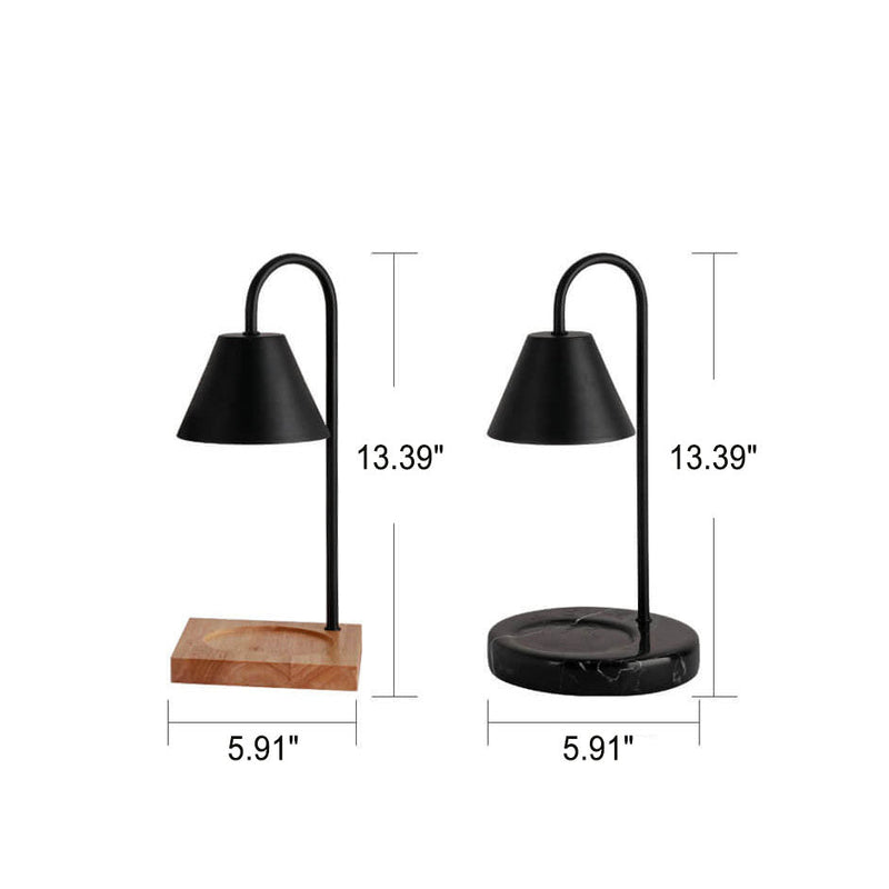 Lámpara de mesa de cera fundida de 1 luz con base de mármol sólido nórdico en forma de cono 