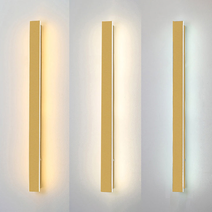 Outdoor Modern Simple Gold Long Strip Acrylic Iron Waterproof LED Wall Sconce Lamp