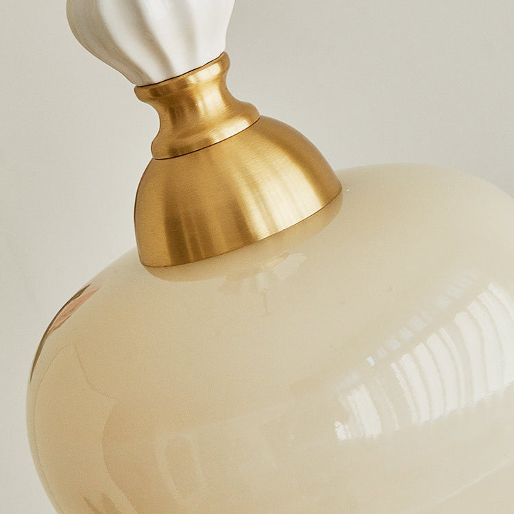 Traditional French Suzuki Copper Ceramic 1-Light Pendant Light For Bedroom