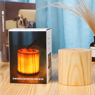 Lámpara de Mesa Táctil LED de Madera Creativa 