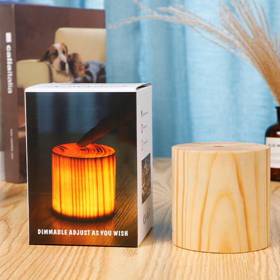 Lámpara de Mesa Táctil LED de Madera Creativa 
