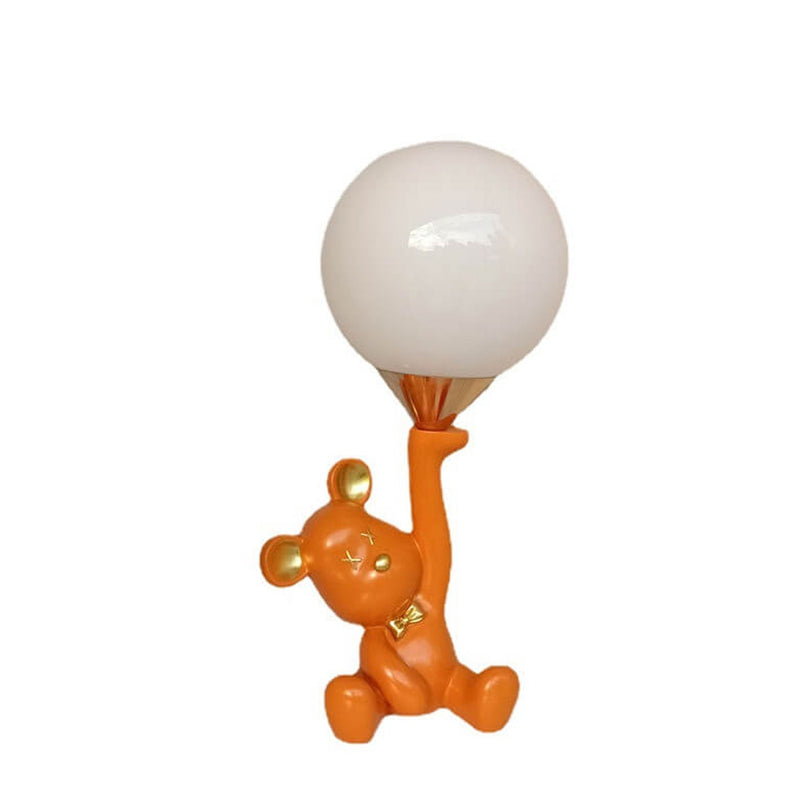 Kreative Orange Keramik Bär Glaskugel 1-Licht Tischlampe