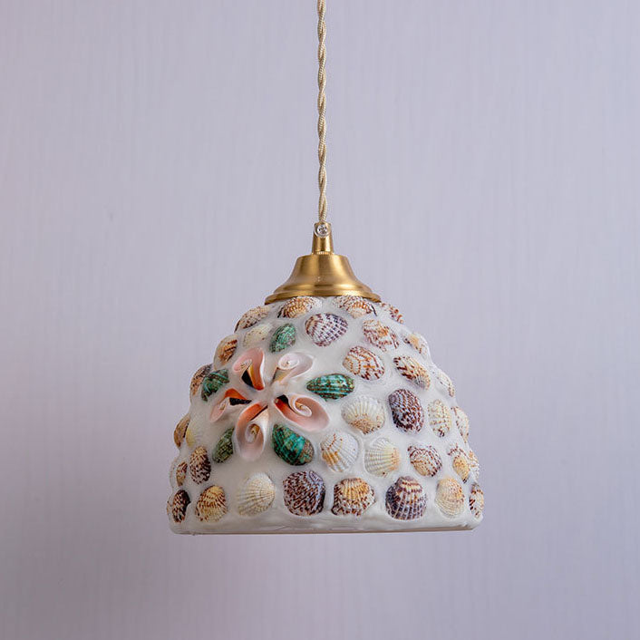 Nordic Vintage Colorful Shell 1-Licht Pendelleuchte 