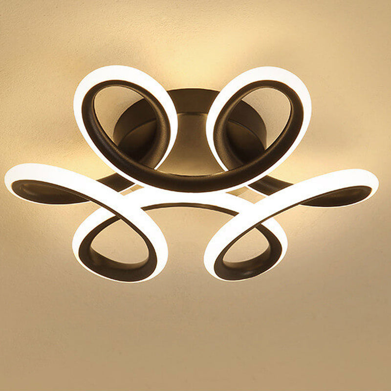 Modern Creative Curve Flower Shape LED Flush Mount Ceiling Light