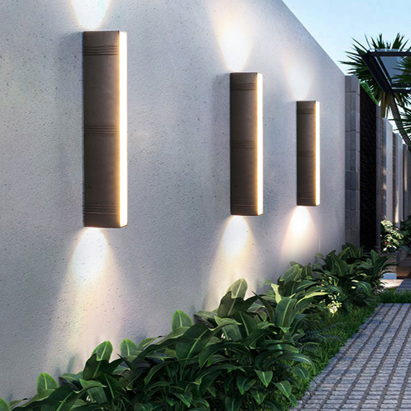 Nordic Simple Rectangular Up and Down Luminous LED Outdoor Wall Sconce Lamp