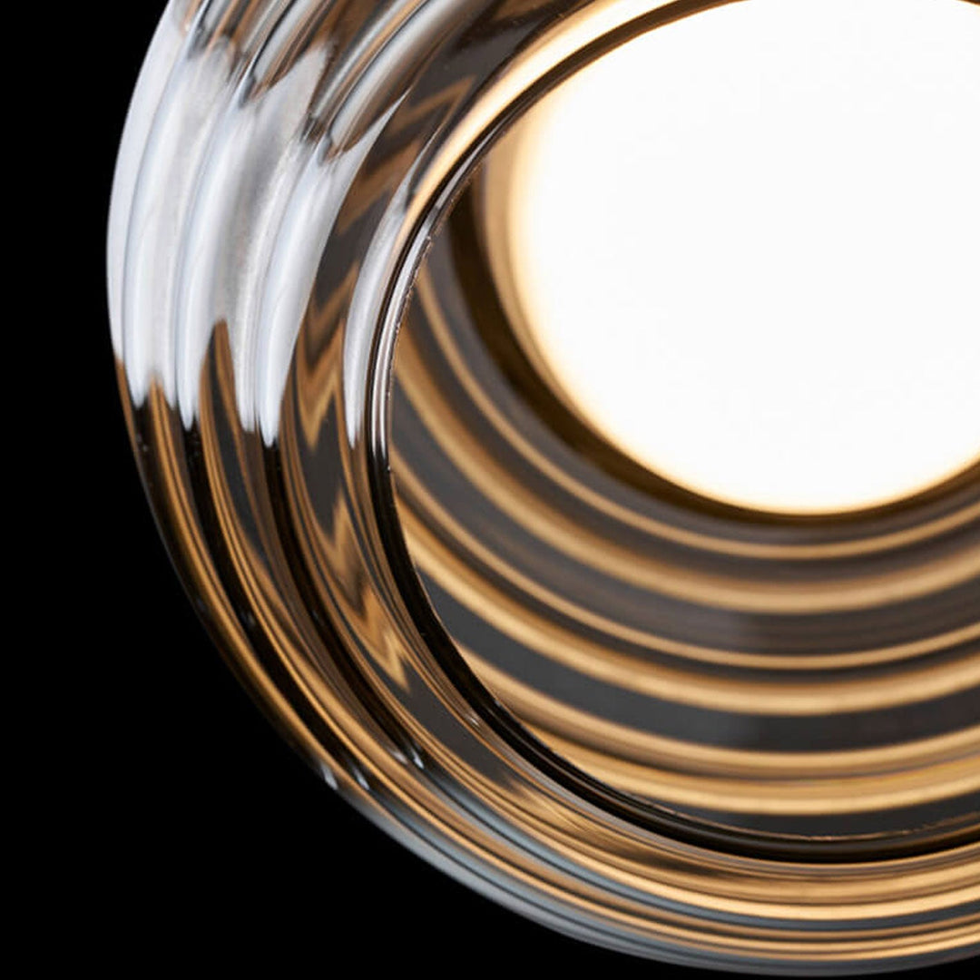 Italienische Minimalistische Wasserwelle Runde Glas Lange Bar Insel Licht 3-Licht Kronleuchter 