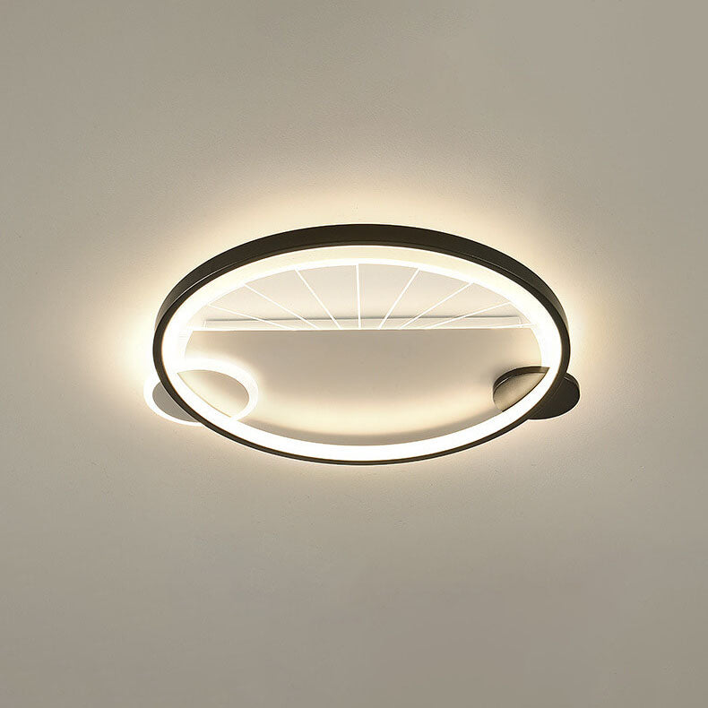 Moderne minimalistische geometrische Formen Schwarz Weiß Eisen LED Deckenleuchte 