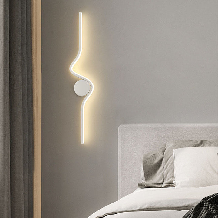 Modern Minimalist Iron Aluminum Silicone Long Strip LED Wall Sconce Lamp For Living Room