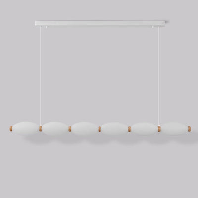 Traditional Japanese Pearl Chain Magic Bean PE Shade LED Island Light Chandelier For Dining Room