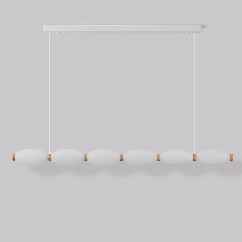 Traditional Japanese Pearl Chain Magic Bean PE Shade LED Island Light Chandelier For Dining Room