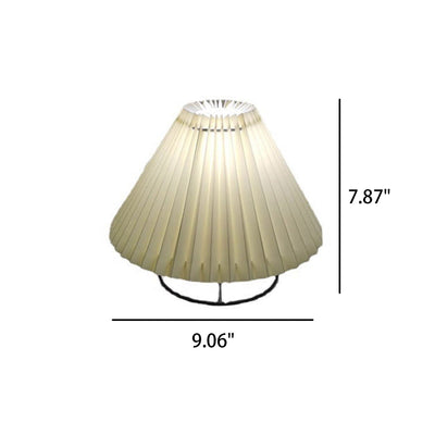 Vintage Pleated Fabric Round Metal Base 1-Light Table Lamp