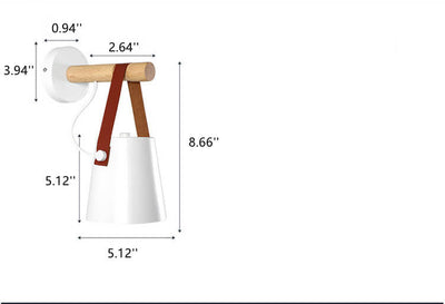 Eisen-Lampenschirm 1-Licht-Holzarm-Einzelglocke-Wandleuchte 