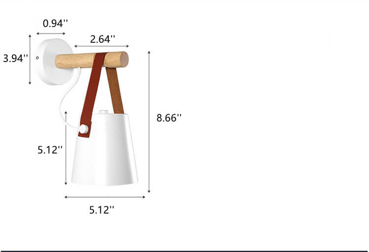 Eisen-Lampenschirm 1-Licht-Holzarm-Einzelglocke-Wandleuchte 