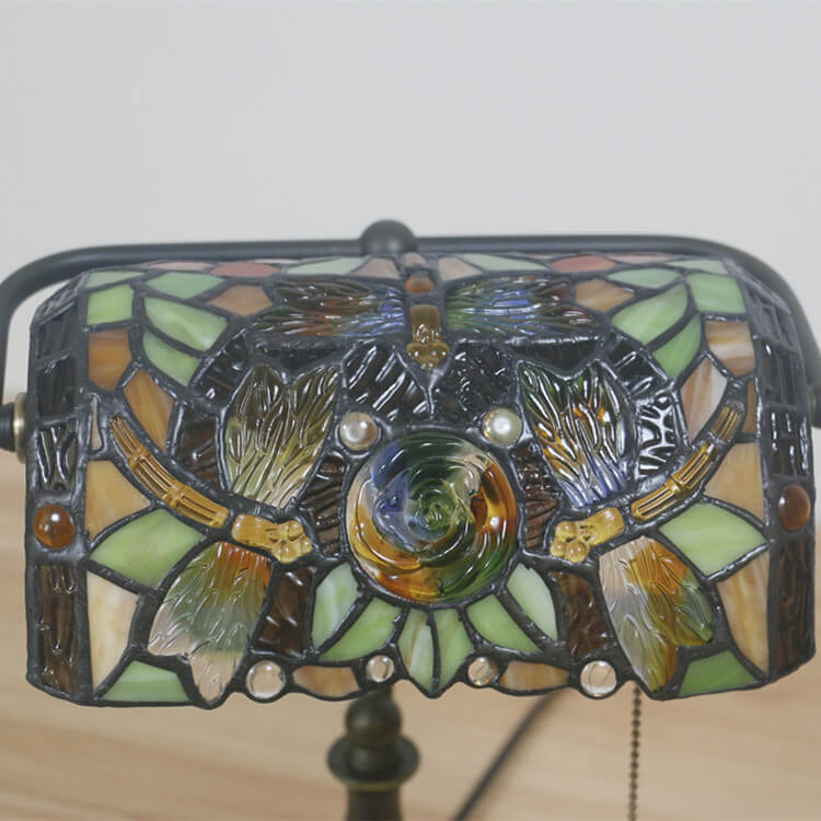Lampe de table en alliage de zinc Tiffany vintage européenne à 1 lumière 