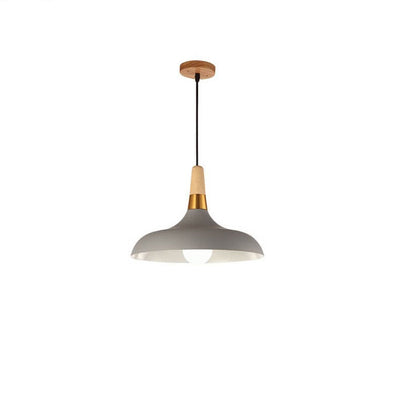 Nordic Macaron Barn Hardware Wood 1-Light Pendant Light