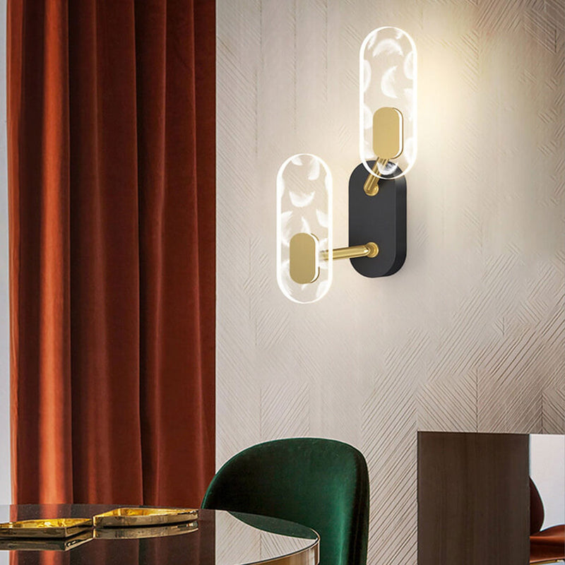 Modern Creative Acrylic Ring Black Gold LED Wall Sconce Lamp