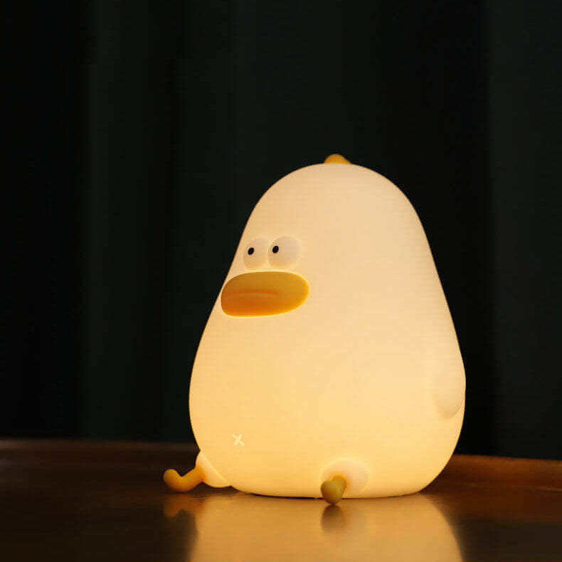 Lampe de table tactile LED en silicone en forme de petit poulet mignon et créatif 