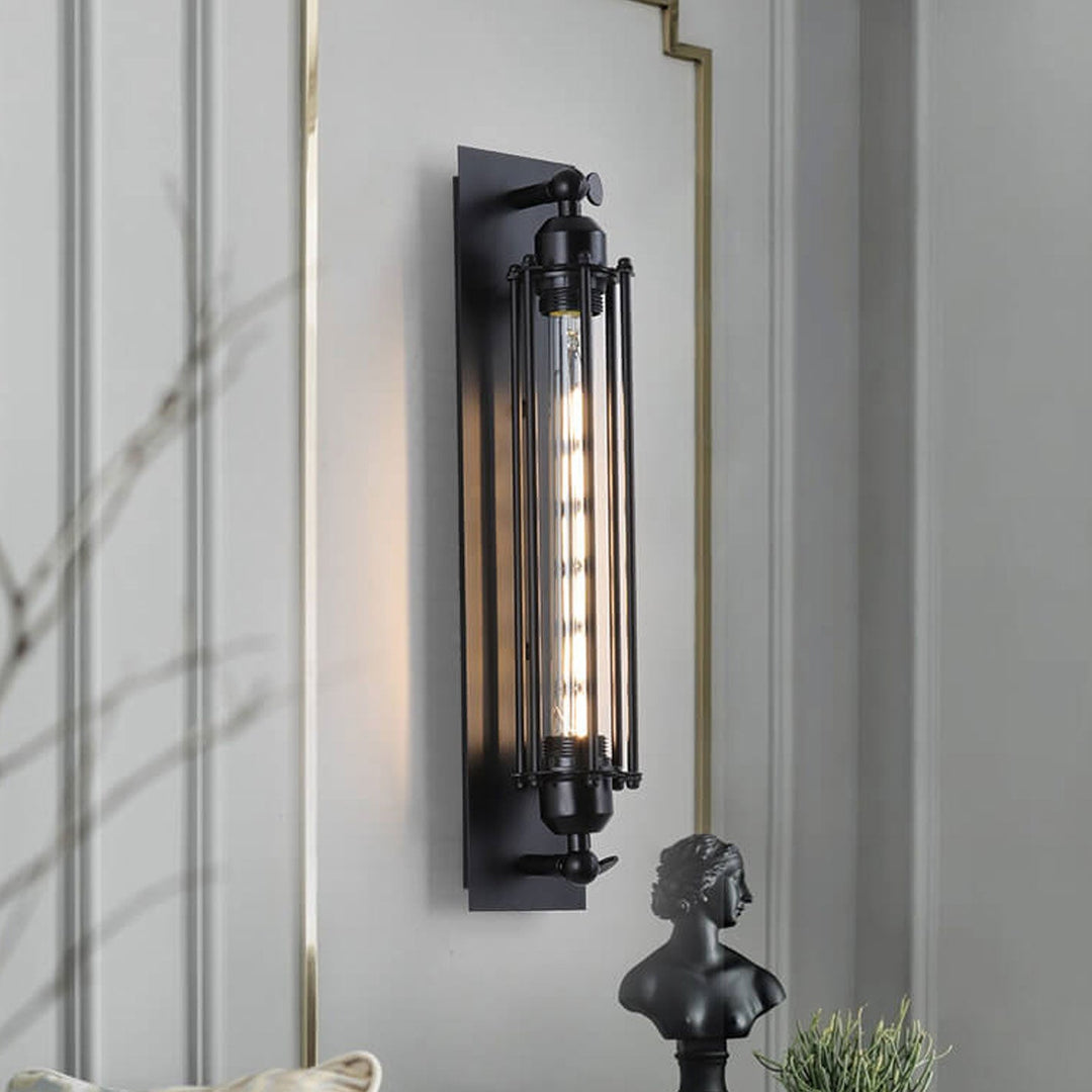 Industrielle Vintage Flöte Eisen 1-Licht Wandleuchte Lampe 