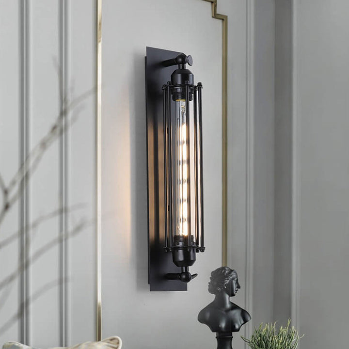 Industrielle Vintage Flöte Eisen 1-Licht Wandleuchte Lampe 