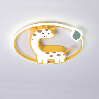 Cartoon Creative Giraffe Acrylic LED Flush Mount Ceiling Light