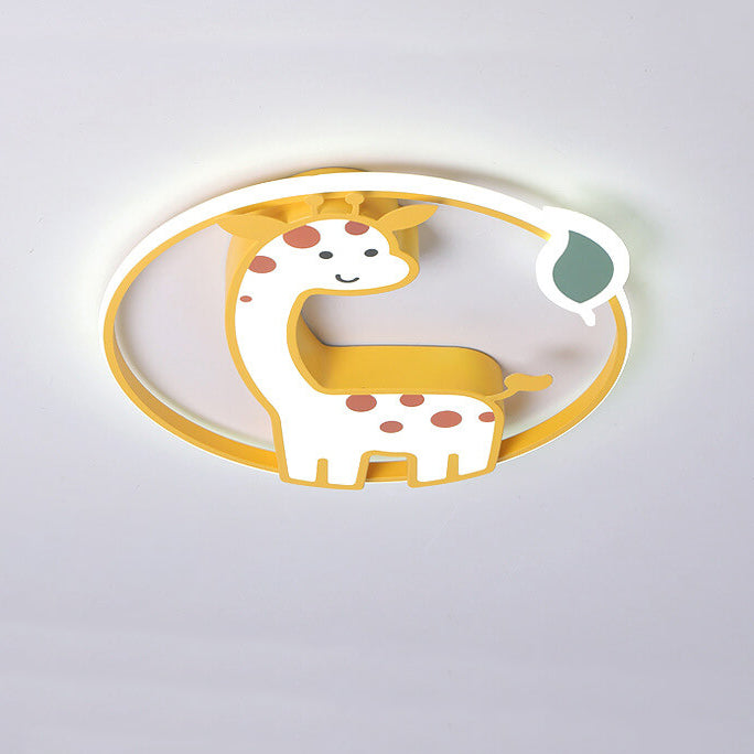 Cartoon Creative Giraffe Acrylic LED Flush Mount Ceiling Light