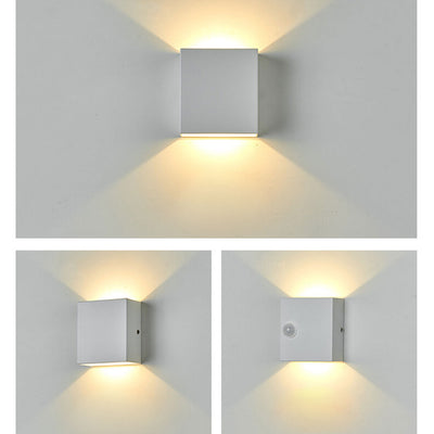 Modern Simple Square LED Body Sensor Wall Sconce Lamp