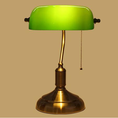 Retro Green Glass 1-Light LED Zipper Switch Table Lamp