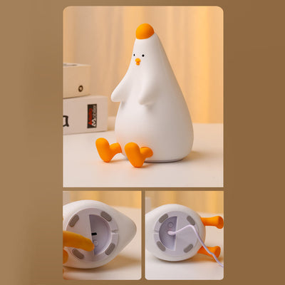 Lámpara de mesa LED de luz nocturna USB de silicona Creative Chick 