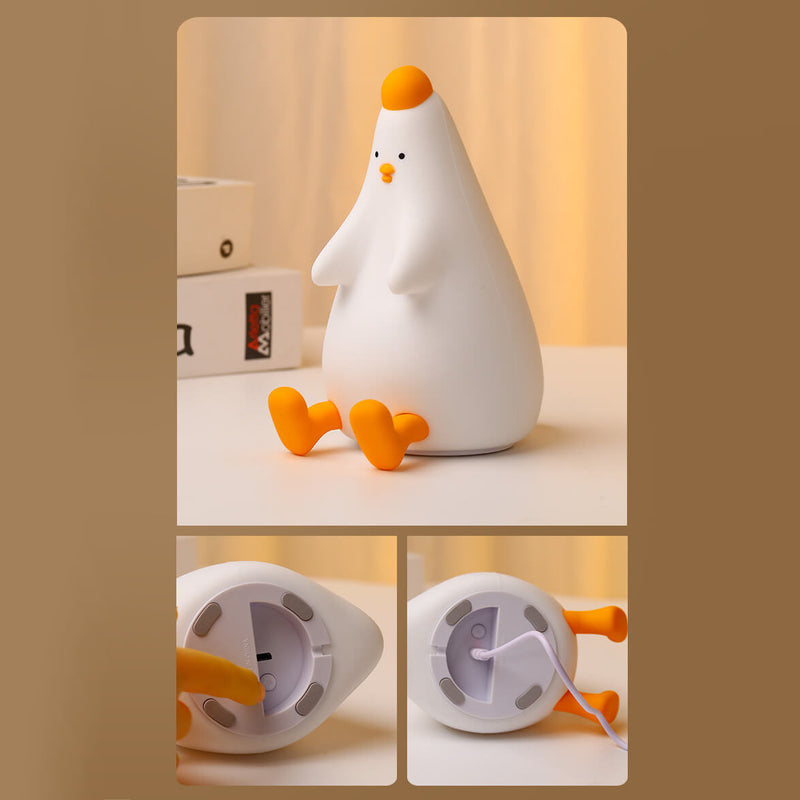 Lámpara de mesa LED de luz nocturna USB de silicona Creative Chick 