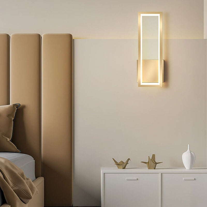 Creative Light Luxury Rectangular Hollow Ring Design LED Wall Sconce Lamp