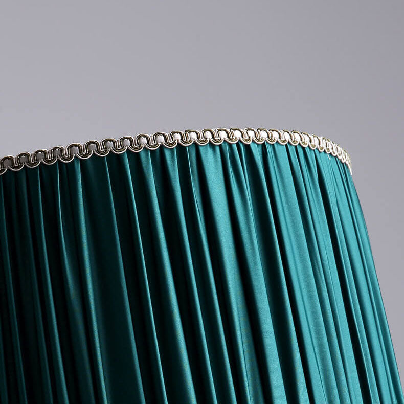 Lampe de table moderne avec abat-jour cylindrique en tissu de style transitionnel et base en cuir à 1 ampoule pour étude 