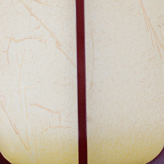 Traditional Chinese Faux Sheepskin Wooden Lantern Round 1-Light Pendant Light for Living Room