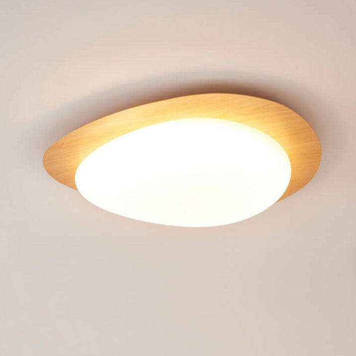 Nordic Eisen Holzmaserung Kiesel LED Deckenleuchte mit bündigem Abschluss 