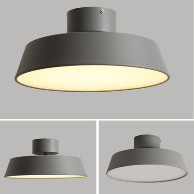 Nordic Minimalist Round Pot Aluminum LED Flush Mount Ceiling Light