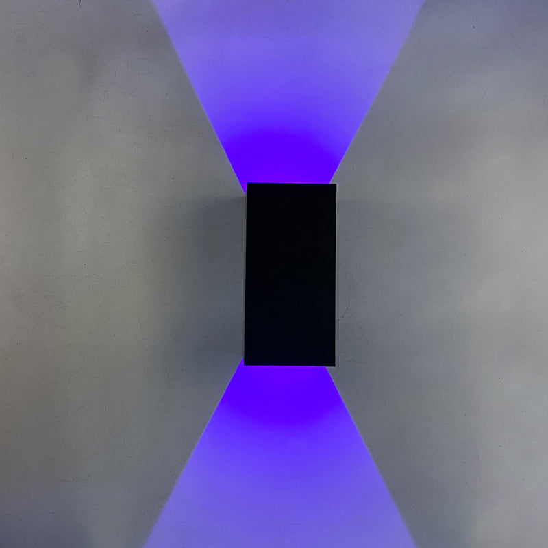 Moderne minimalistische wasserdichte quadratische LED-Wandleuchte aus Aluminium mit APP-Dimmung für den Außenbereich 