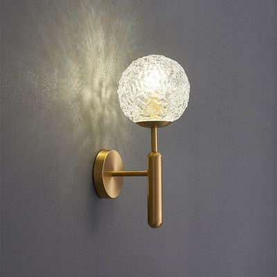Modern Snowflake Crystal Globe 1-Light Wall Sconce Lamp
