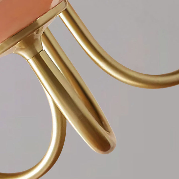 Moderne minimalistische ovale gebogene Stange Eisen Glas 3/5 Licht Kronleuchter für Wohnzimmer 