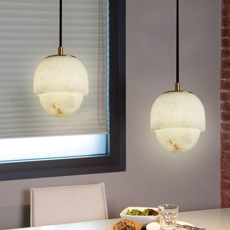 Lámpara colgante moderna minimalista de mármol esférico de 1 luz 