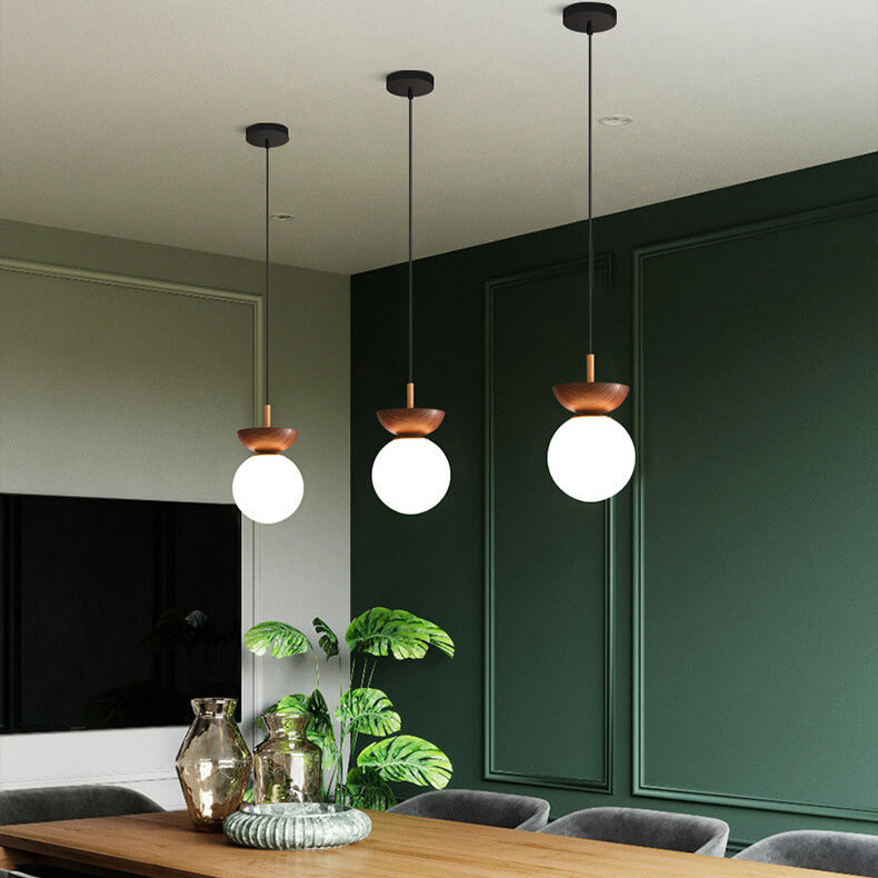 Modern Minimalist Glass Iron Orb 1-Light Semi-Flush Mount Light/Pendant Light for Living Room