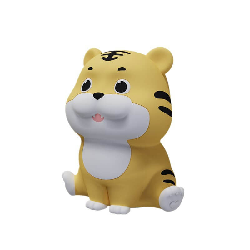 Lampe de table LED en forme de tigre en silicone, dessin animé mignon et enfantin 
