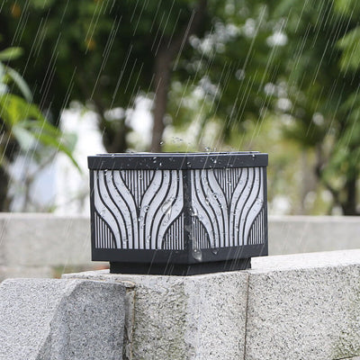 Modern Solar Patterned Stainless Steel Square Courtyard LED Path Lamp