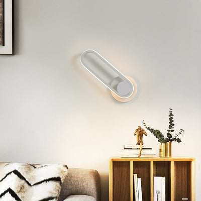 Contemporary Simplicity Iron Oval Ring Rotatable LED Wall Sconce Lamp For Bedroom