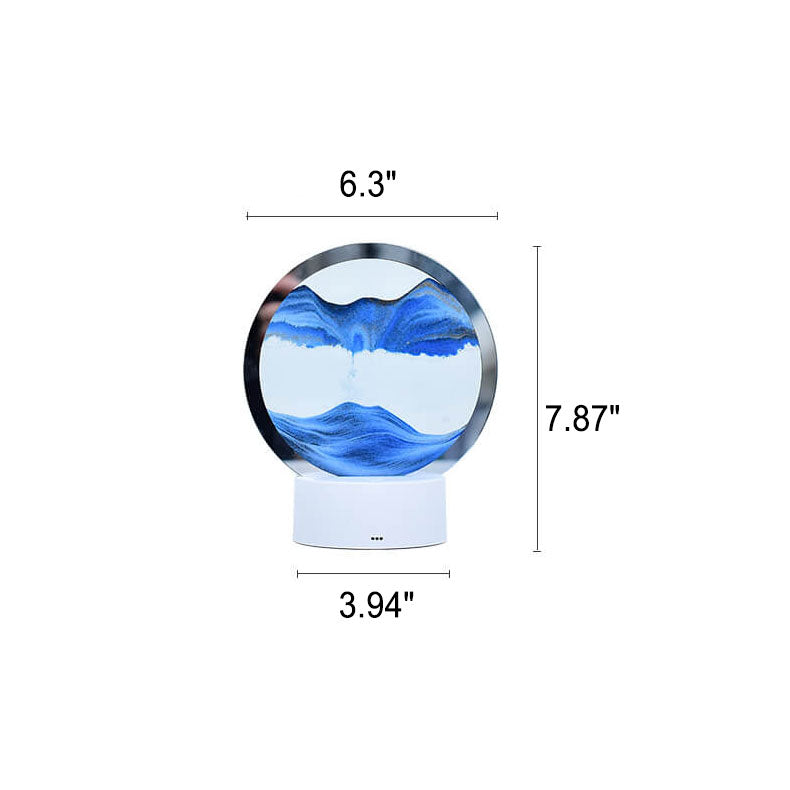 Lampe de table Creative Round Hourglass Quicksand 3D LED Night Light 
